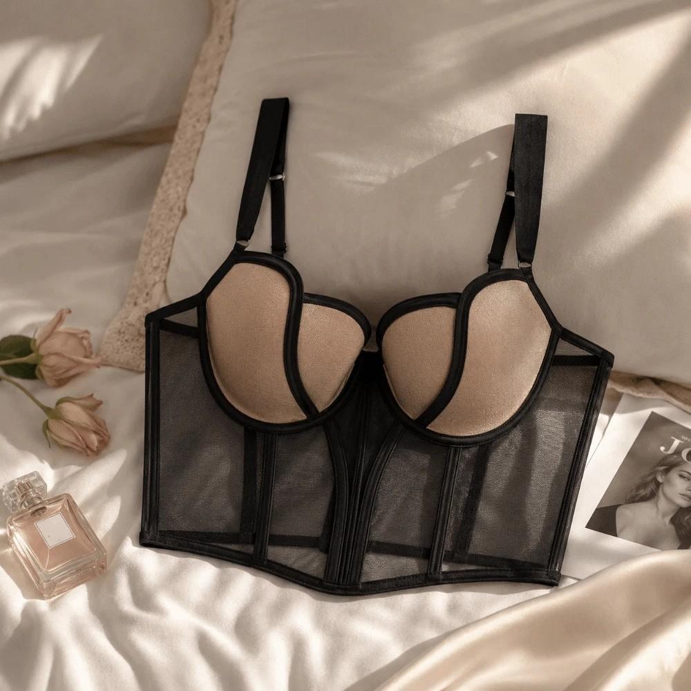 Sleeveless Fishbone Corset Waist Tight Slim Crop Top Chic Suspender Vest Bra Business Banquet