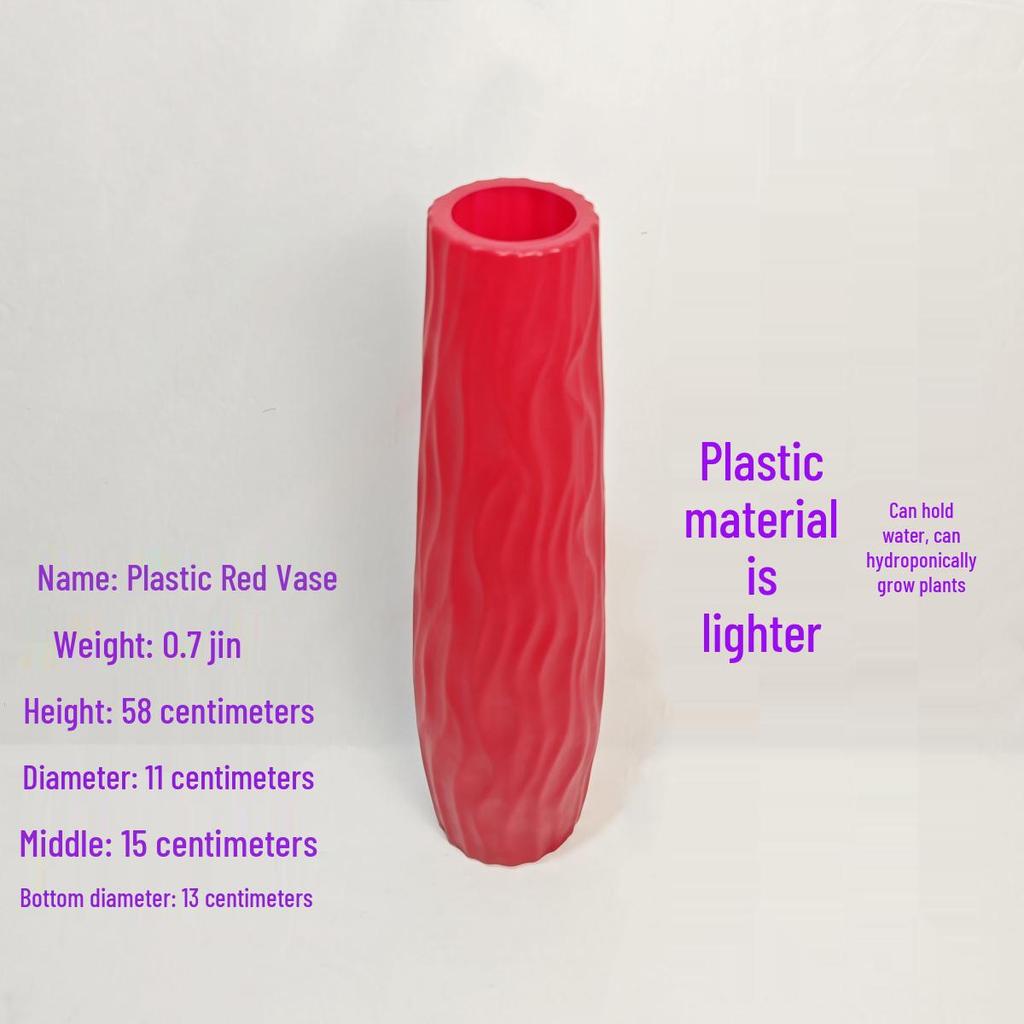Nordic Large Resin Rattan Vase for Dried Flowers - Ceramic Look, Iron Art Floor Decoration.