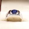 Blue Sapphire Oval Cut Gemstone With 925 Sterling Silver Ring For Men's #B603 JL375686493963