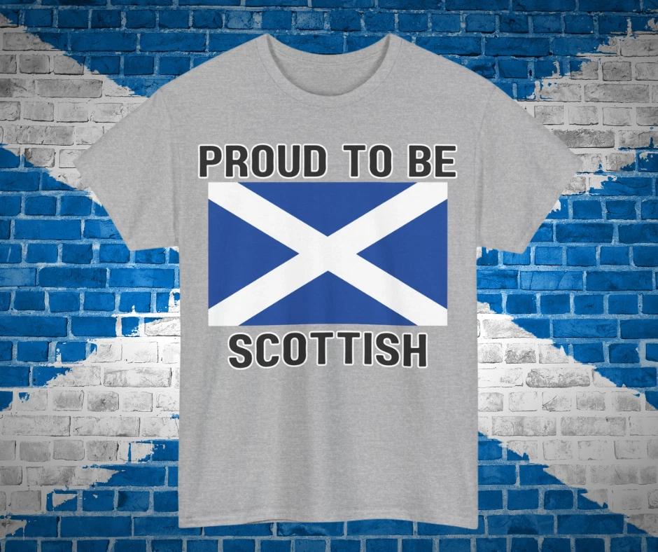 Proud to Be Scottish T-Shirt | Unisex Summer Tee, Patriotic Gift (Black Text) 3XL