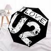 1pc I LOVE U2 [Automatic Folding Umbrella] Durable Iron Frame & Rod, Portable Folding, All Seasons, Home Travel Outdoor, Makes a Great Holiday Gift yy