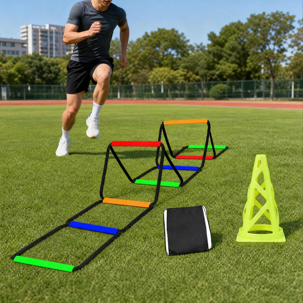 Cône d'Agilité Échelle d'Agilité Entraînement de Vitesse Améliore la Coordination Salle de Sport à Domicile Sports d'Extérieur Pliable Rugby