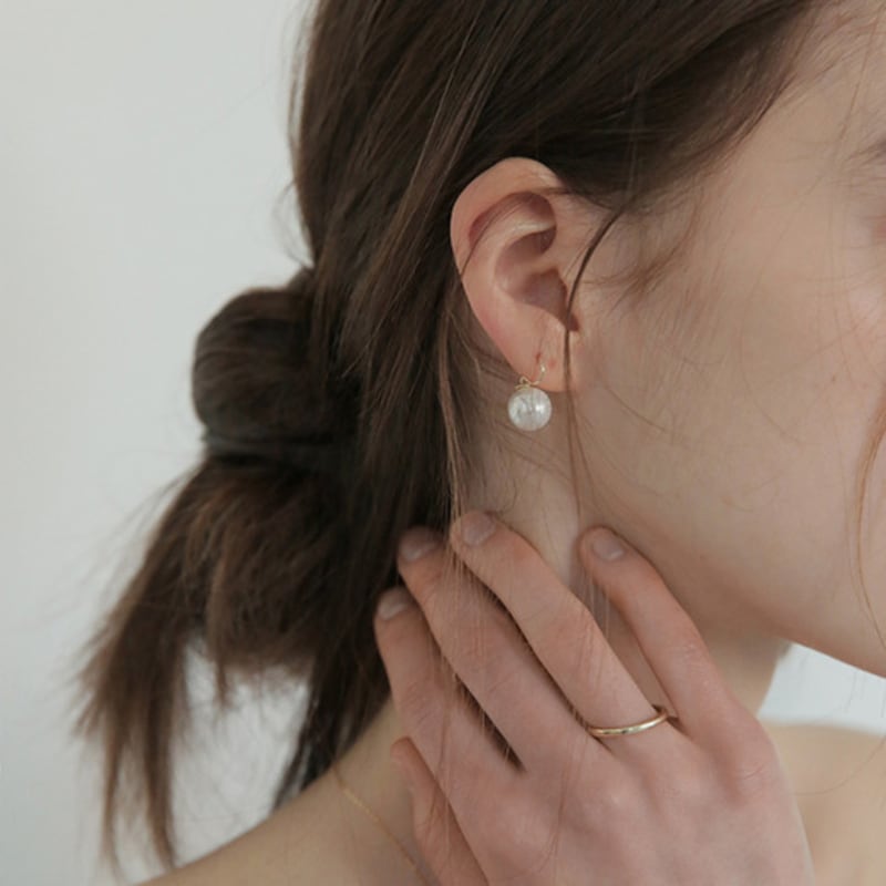 

modernlike 10k 14k pearl hoop earrings 10k pearl hoop earrings