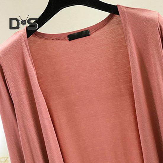 Frauen Einfarbig Dünne Strickjacke Mantel Langarm Vorne Offen Weiche Atmungsaktive Mantel Lässig Weiblichen Kleidung