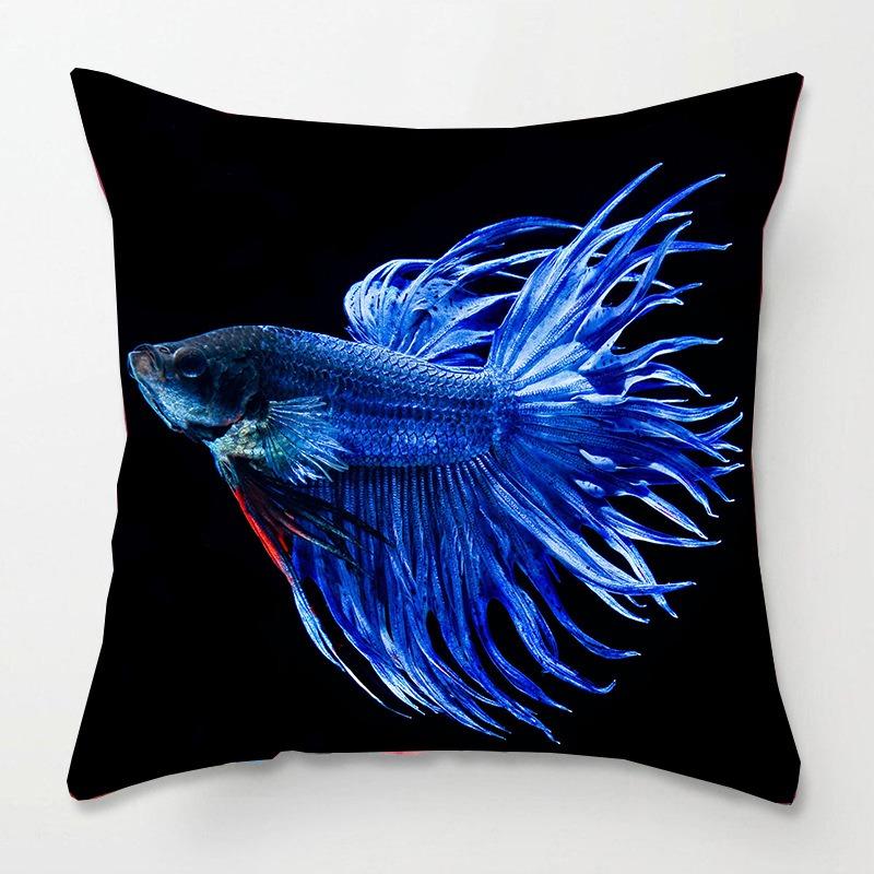 Tatami Bedside Square Pillow Animal Fish Print Pillow Case Home Sofa Pillow Cushion