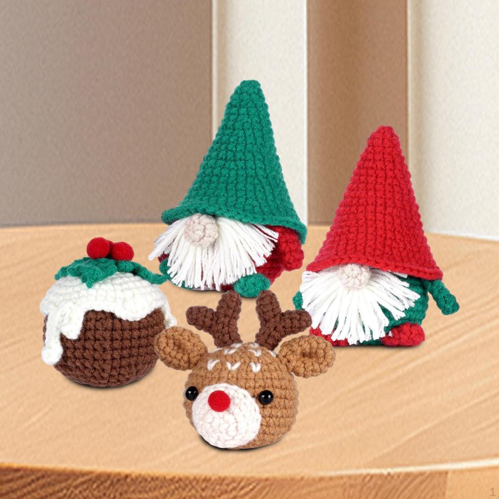 Christmas Crochet Kits Crocheting Craft Set Ornament for Porches Fireplaces Tree