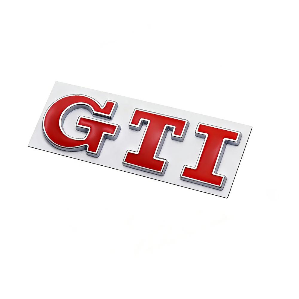 GJWPC1 GTI 3D Metal 1pcs GTI Logo Car Rear Trunk Emblem Side Sticker for VW Golf5 6 7 8 Polo Jetta Tiguan Passat T-Roc MK2 MK5 MK7