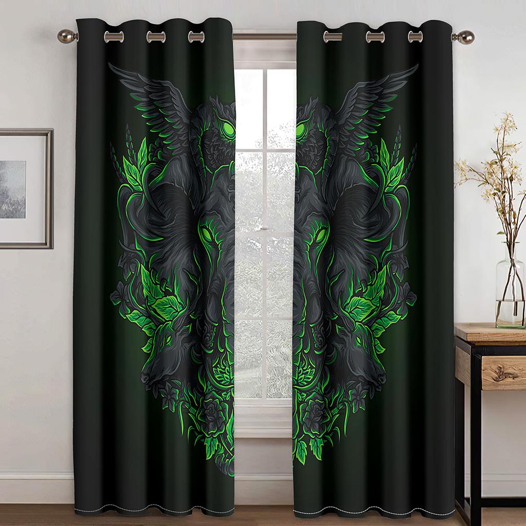 Ebony Gouden donkere wind Totem digitale print gordijn woonkamer slaapkamer huiselijke omgeving landschapsvorming polyestervezel gordijnstof