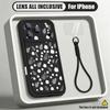 Luxury Flowers Print Lanyard Case For iPhone 18 Pro Max Shockproof Bumper Soft Silicone Cover For iPhone 17 16 15 14 13 Pro Max 17E