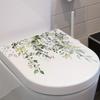 Fresh Floral Leaf Wall Sticker 1pc, Self-Adhesive Toilet Bathroom Decor, Funny Art Decal for Bathroom Wall