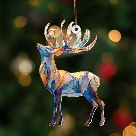 Colorful Animal Pendant Acrylic Suncatcher Window Hanging Ornament 2D Acrylic Printed Festive Decor