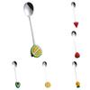 Stainless Steel Spoon, with Strawberries Durians Watermelons Avocados Decor, Durable Rust-Resistant Dessert Spoon, for Coffee Tea Stirring And Eating