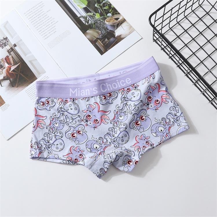 Plus Size Women's Pure Cotton Cartoon Briefs - Antibacterial, Breathable, Unisex, Four-Corner Design