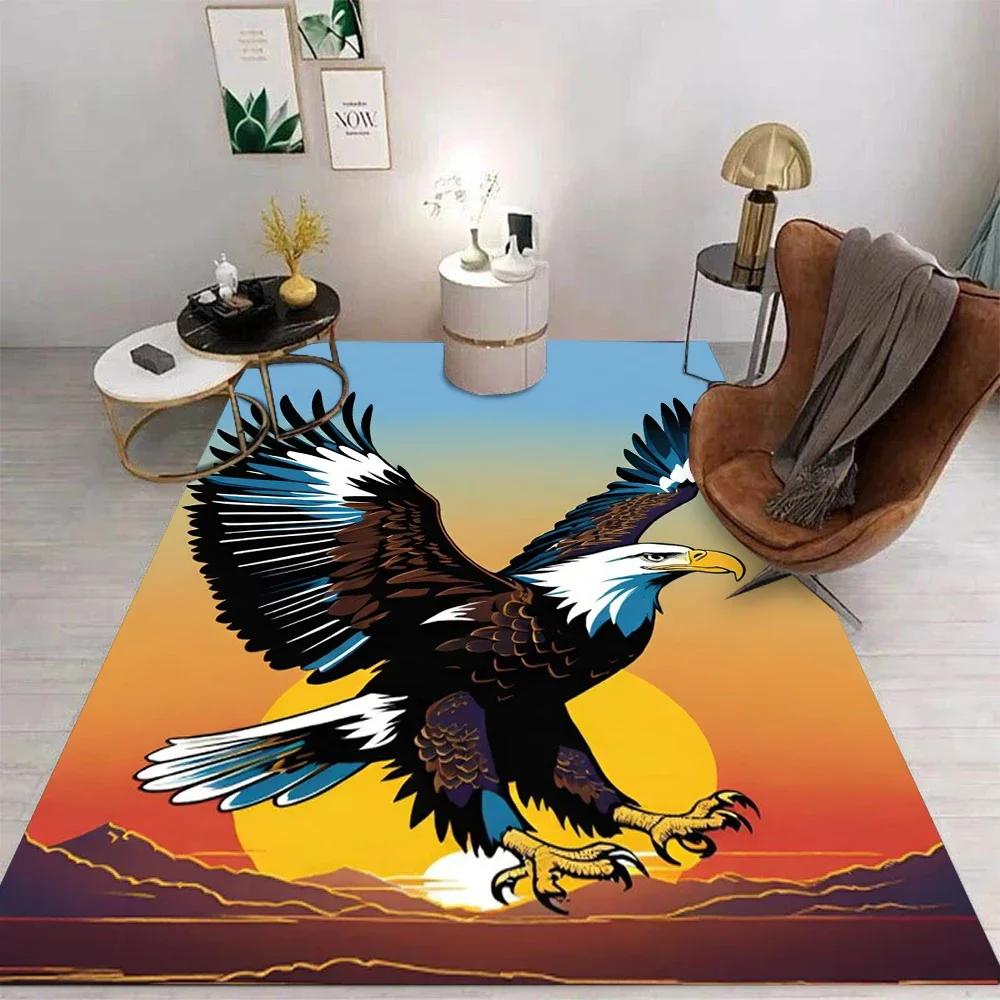 Cartoon Eagle Area Rug Non-Slip Washable Mat for Living Room Bedroom Kitchen Sofa Table Balcony Floor Carpet Home Decor