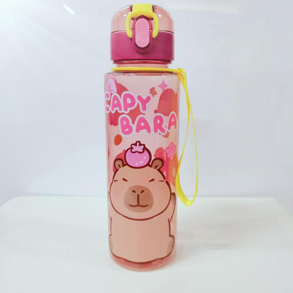 Hello Kitty Capy Bara Fashion Cartoon Pattern Sports Portable Water Cup Design High Aesthetic Tea Cup Hello Kitty Capy Bara