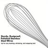 1pc Premium Stainless Steel Whisk - Ergonomic Soft-Grip Silicone Handle, Extra-Thick and Ultra-Durable for Blending, Beating, Wh