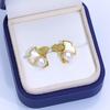 Natural Freshwater Pearl Stud Earrings S925 Sterling Silver Earrings Fritillary Zircon Pearl Earrings Light Luxury High Sense