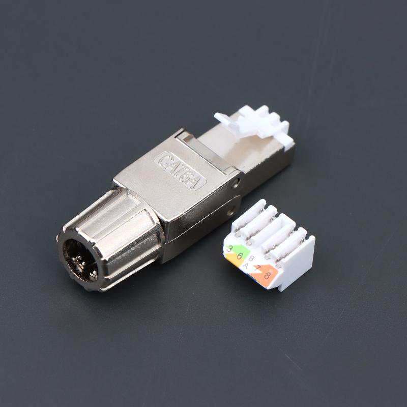 

1Pc Cat7 Cat6A Cat8 Rj45 Connector Tool-Free Zinc Alloy Shielded Ethernet Termination Plugs CAT6A