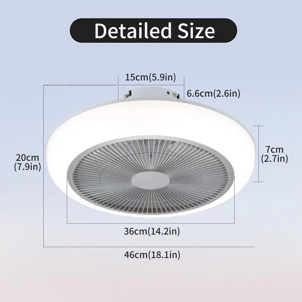 Ultra-Thin Inverter Ceiling Fan Light - Modern Minimalist Design for Bedroom, Dining, and Living Room