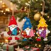 3 Pcs 2D Flat Christmas Tree Ornaments Santa Claus Wooden Xmas Hanging Pendant Reindeer Colorful Christmas Decor Holiday Gift