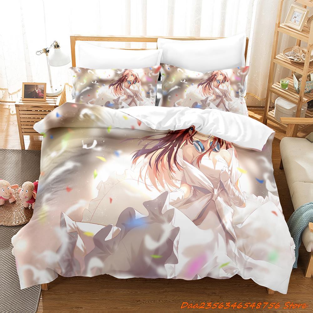 Personelity The Quintessential Quintuplets Bettwäsche-Set, Einzelbett, Doppelbett, Queensize-Bett, Kingsize-Bett, Bettset für Erwachsene und Kinder, Schlafzimmer, Duvetcove