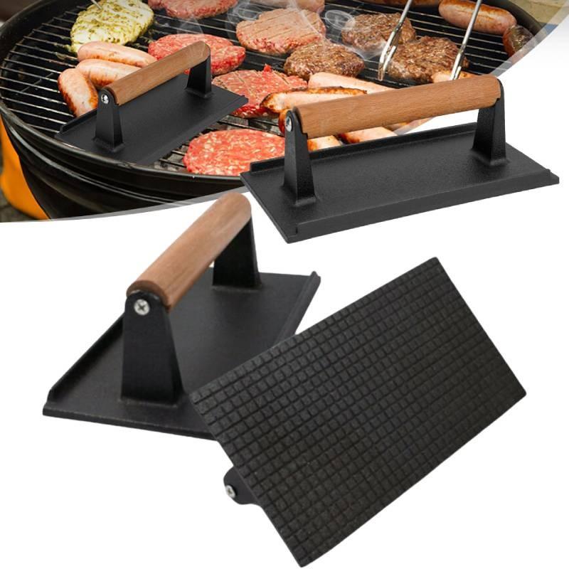 Bacon Cast Iron Meat Press Board Press Grill Bbq Cooking Weight Barbeque Kitchen