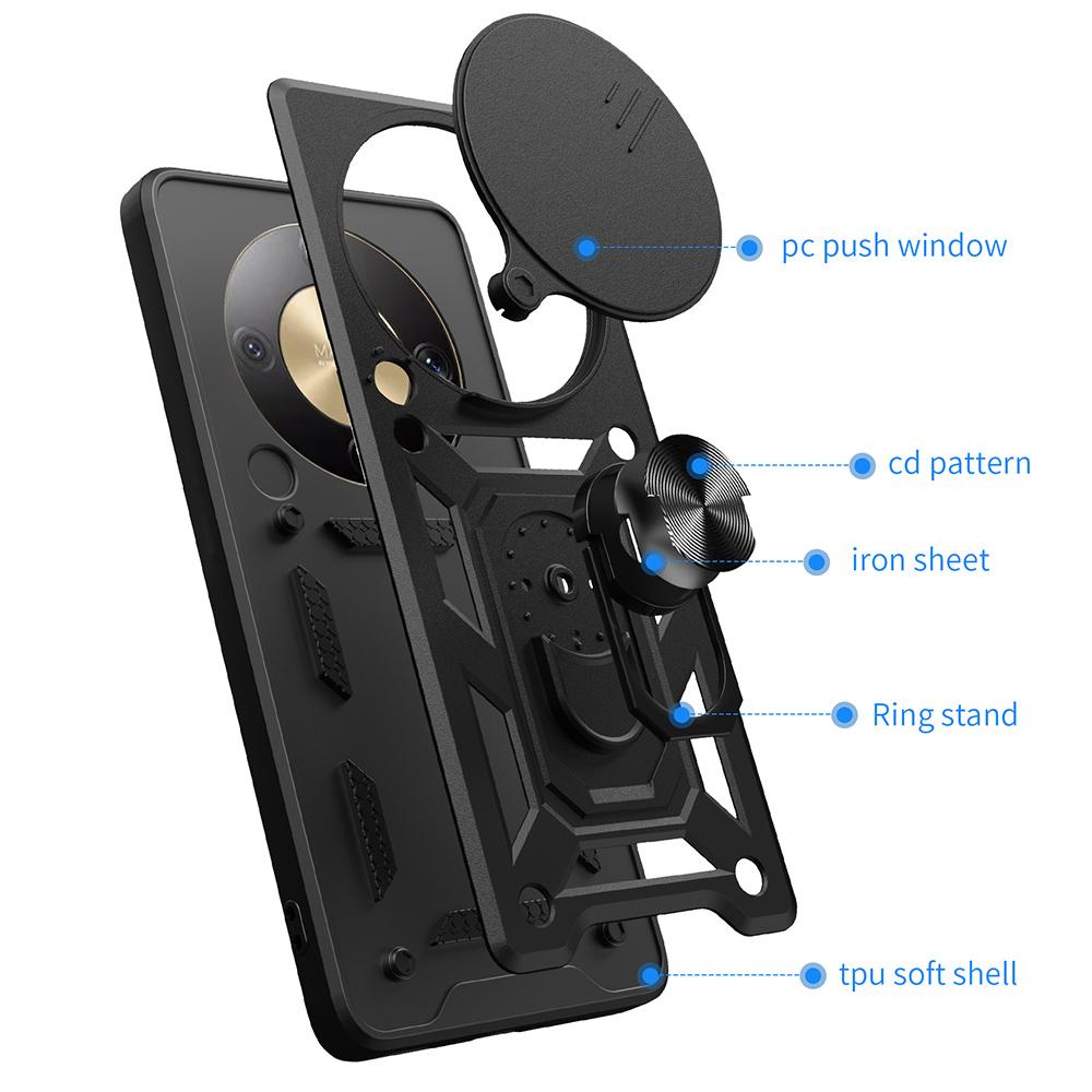 Armor Holder Funda for Honor X9D 5G Case for Honor X70 5G Cover Slide Camera Protection Ring Stand Shockproof Back Capa Funda