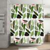 Leaf Pattern Shower Curtain Greenery Decor for Bathroom Watercolor Floral Design with Red Pink White Leaves Easy Installation Wa