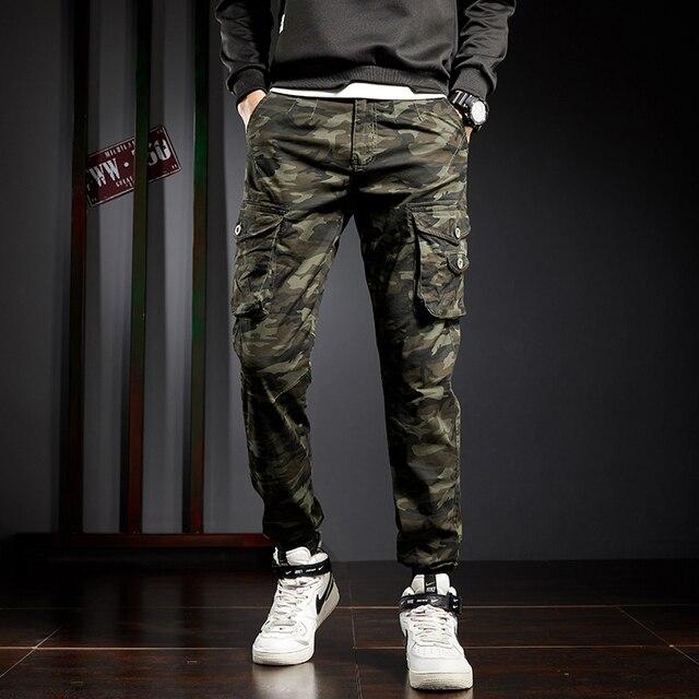 Jantour 2021 Pantalones Camuflaje para Hombre Algodón Casual Pantalones Cargo Militares Joggers Pantalones de Exterior para Hombre Bolsillos 3D Pantalones Harajuku