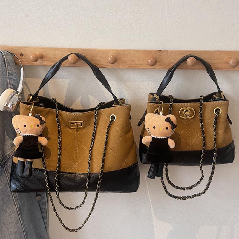 Bolsa de mão de alto valor para mulheres, outono, nova, moderna, com corrente de diamantes, bolsa de ombro, bolsa tote de grande capacidade para mulheres