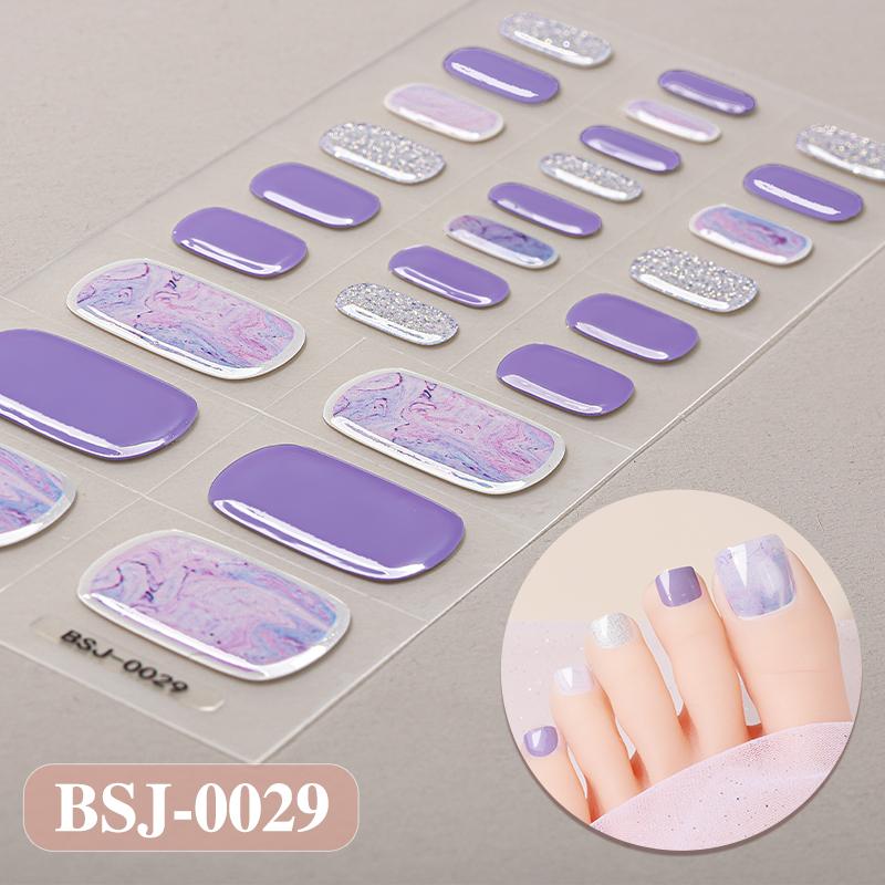 3D Waterproof Semi Cured UV Gel Toe Stickers for Nail Art-Luxurious Style Easy Apply