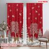 2pcs,2D Plane Printing Curtain Popular Reindeer and Snow Versatile Polyester Fabric (without Rod) Gifts Use for Bedroom Living