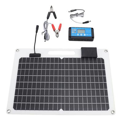 Solar Panel Battery Charger 100W Monocrystalline Silicon 12V 24V Dual USB 100A Controller with