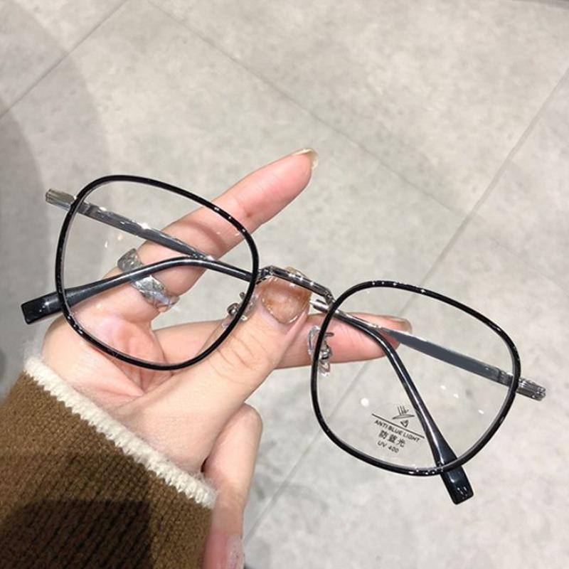 Square Metal Photochromic Sun Eyeglasses Anti Radiation Glasses for Women Men Anti Blue Light