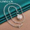 URMYLADY 925 Sterling Silver Heart Zircon Pendant Necklace For Women Wedding Party Fashion Jewelry