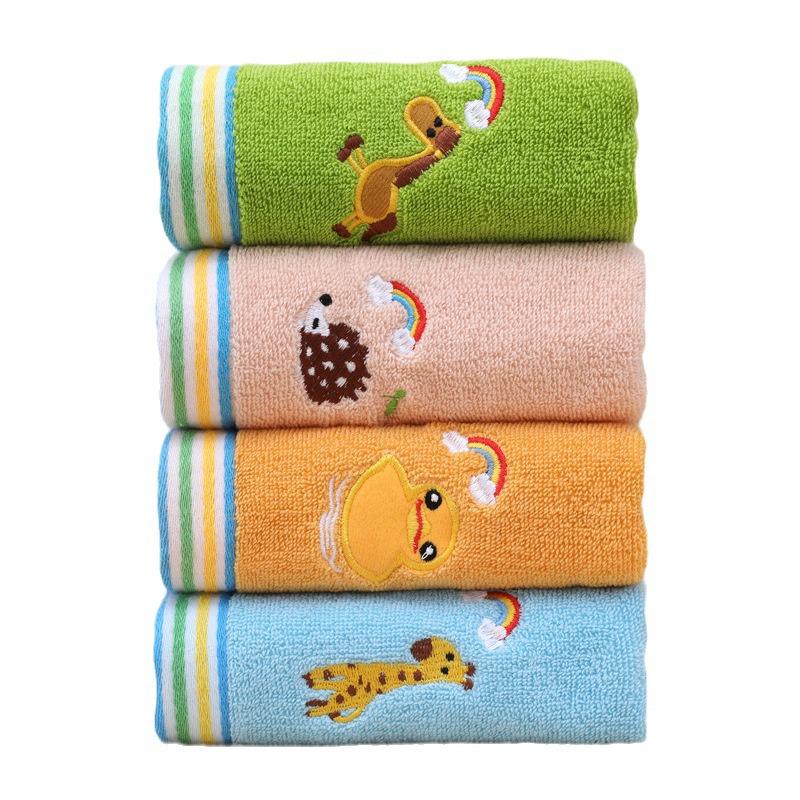 Asciugamano Facciale Ricamato Carino in Puro Cotone per Bambini - Morbido, Assorbente, Adatto ai Bambini.