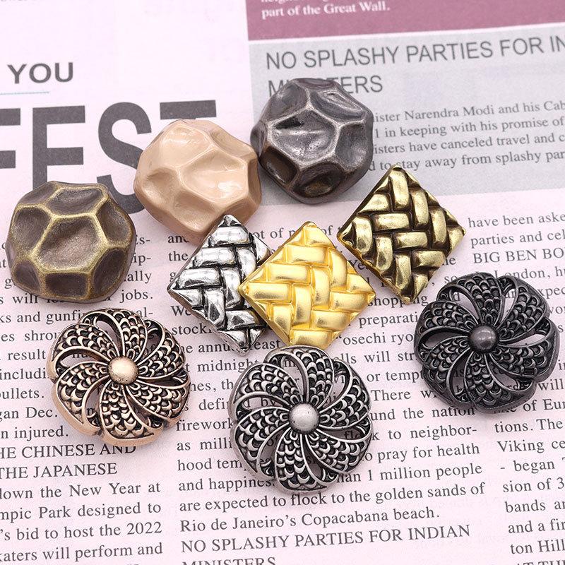 5 Stück Metallknöpfe Galvanisiert Imitation Alt Retro Gold Bronze Knöpfe Mantel Trenchcoat Blazer Knöpfe