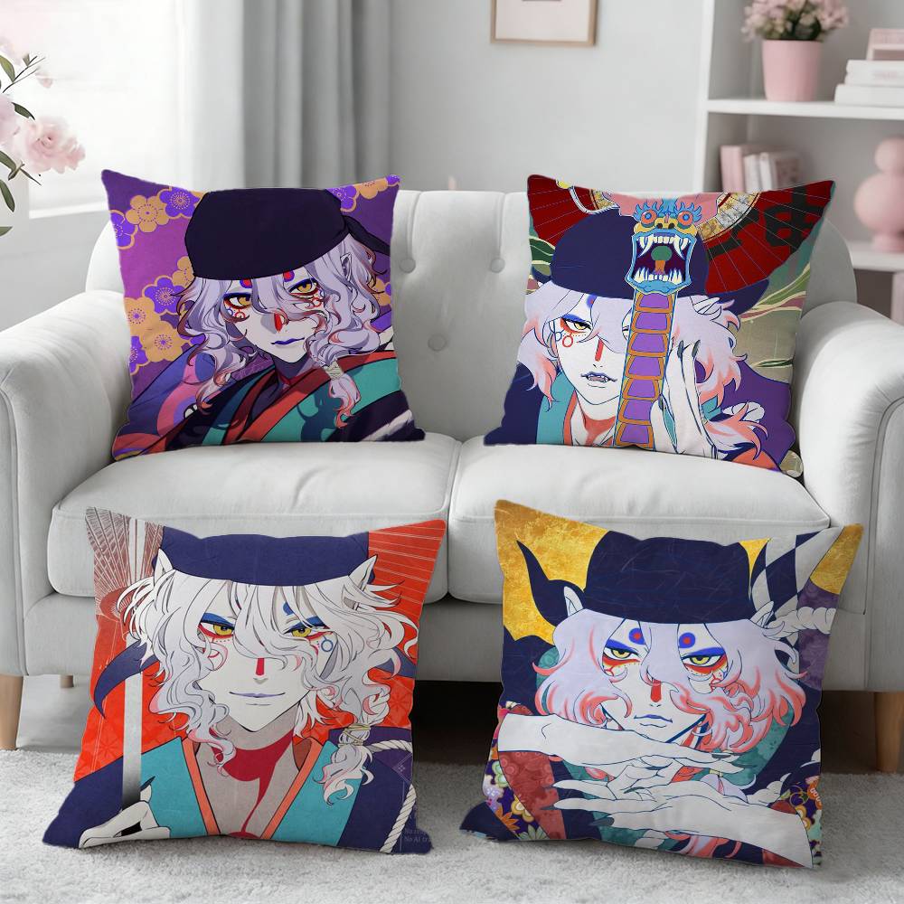 Mononoke Kkusuriuri Pillow Case Pattern Printed Pillowcase For Living Room Sofa Cushion Cover