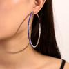 1 Pair Trendy Sparkly Rhinestone Hoop Earrings Metal 80mm Glitter Hoop Earrings Diamond Chunky Hoop Earrings Prom Event
