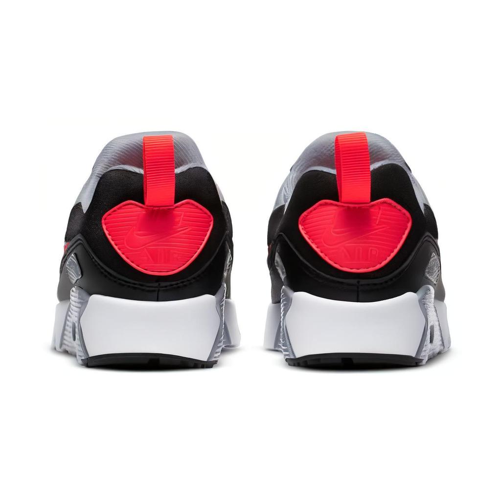 Nike Air Max 90 Round Tip Low top Kids' Running Shoes Gray Black Red Children Aged 3 7 Years Old 881927-024