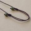 Hetian Jade Pendant Necklace with Handmade Braided Cord - Simple, Natural Stone Design