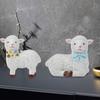 Garden Accessories Sheep Statue Resin Sculpture DIY Decorative Craft Animal Figurines Landscape
