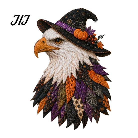 Eagle Themed Home Ornament Patchwork DIY Kit, Christmas Fabric Art Halloween Sewing Kit Patriotic Craft for Handmade Wall Decor Relaxing Crafting