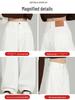 Women's High-Waisted White Wide-Leg Jeans - Spring 2026 Collection, Versatile Slimming Loose Fit, Floor-Length Straight Pants
