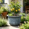 Blumentopf Große Kapazität Harz Pflanzgefäß Mehrzweck Outdoor Garten Topf mit Drainagesystem UV-Beständig Dekorativer Garten Topf