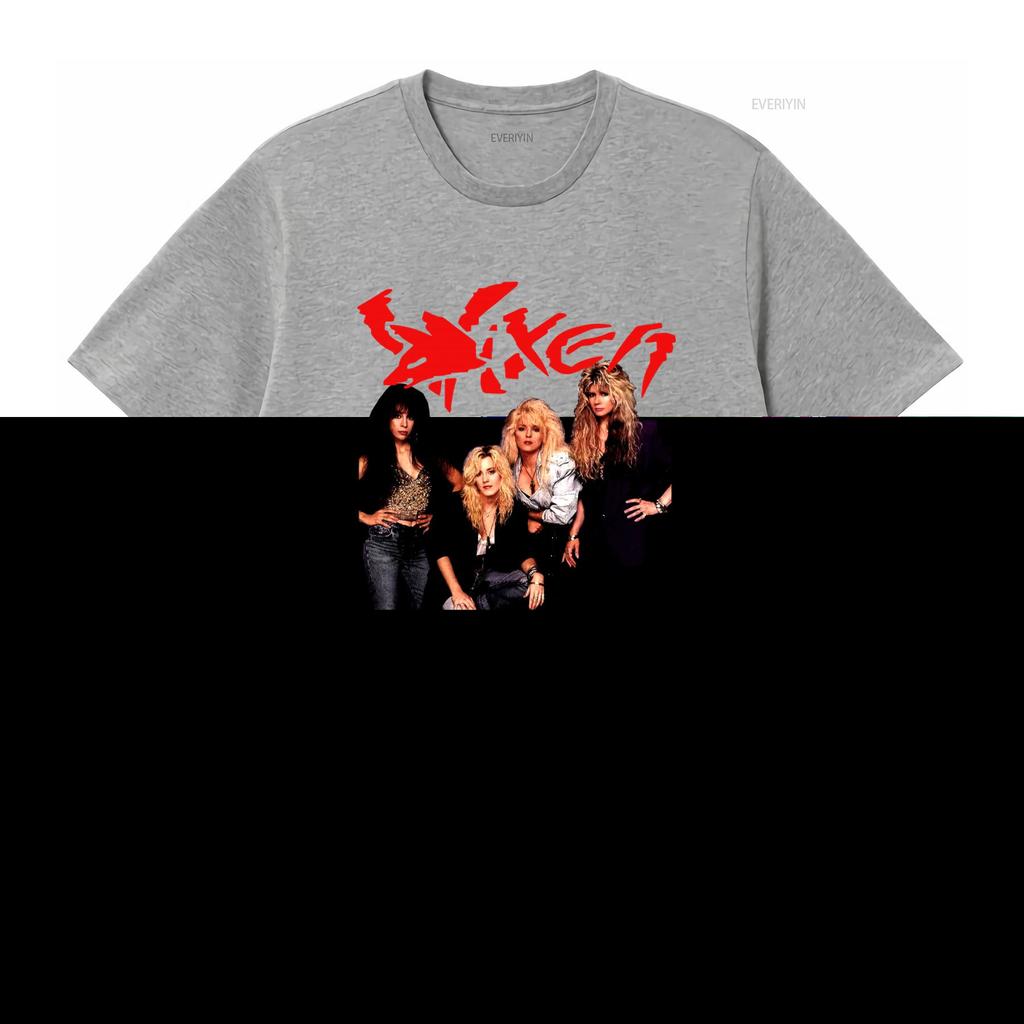 Vixen Band T Shirt for Women Cotton Black Sizes S 5XL Rock YA362 Vintage Washed Slightly Top For Everyday Wear Graphic Homme