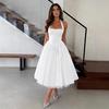 A New European and American Style Waist Pendulum White Dress Women's Summer French Elegant Temperament Dress Dress