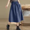 ZANZEA Women Casual Patch Pocket Elastic Waist Loose Skirt