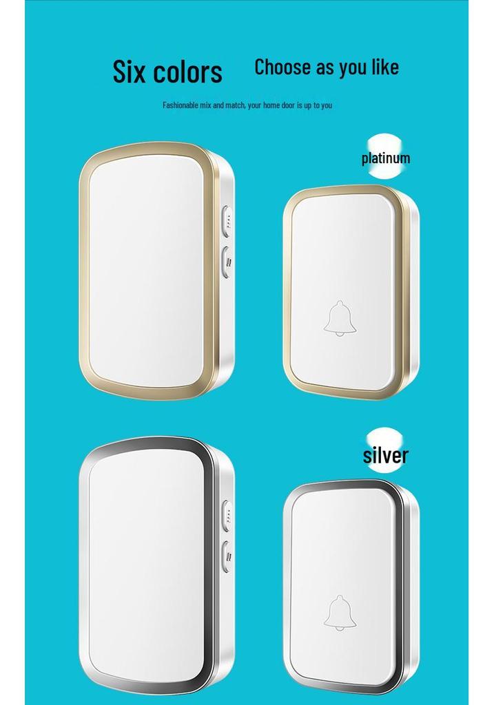Wireless Waterproof Doorbell with Long-Distance Transmission and One-to-One Ding-Dong Caller for Home Use