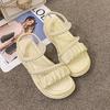 Thick soled sandals with feminine fairy style 2025 summer new elastic band student flat Roman shoes
